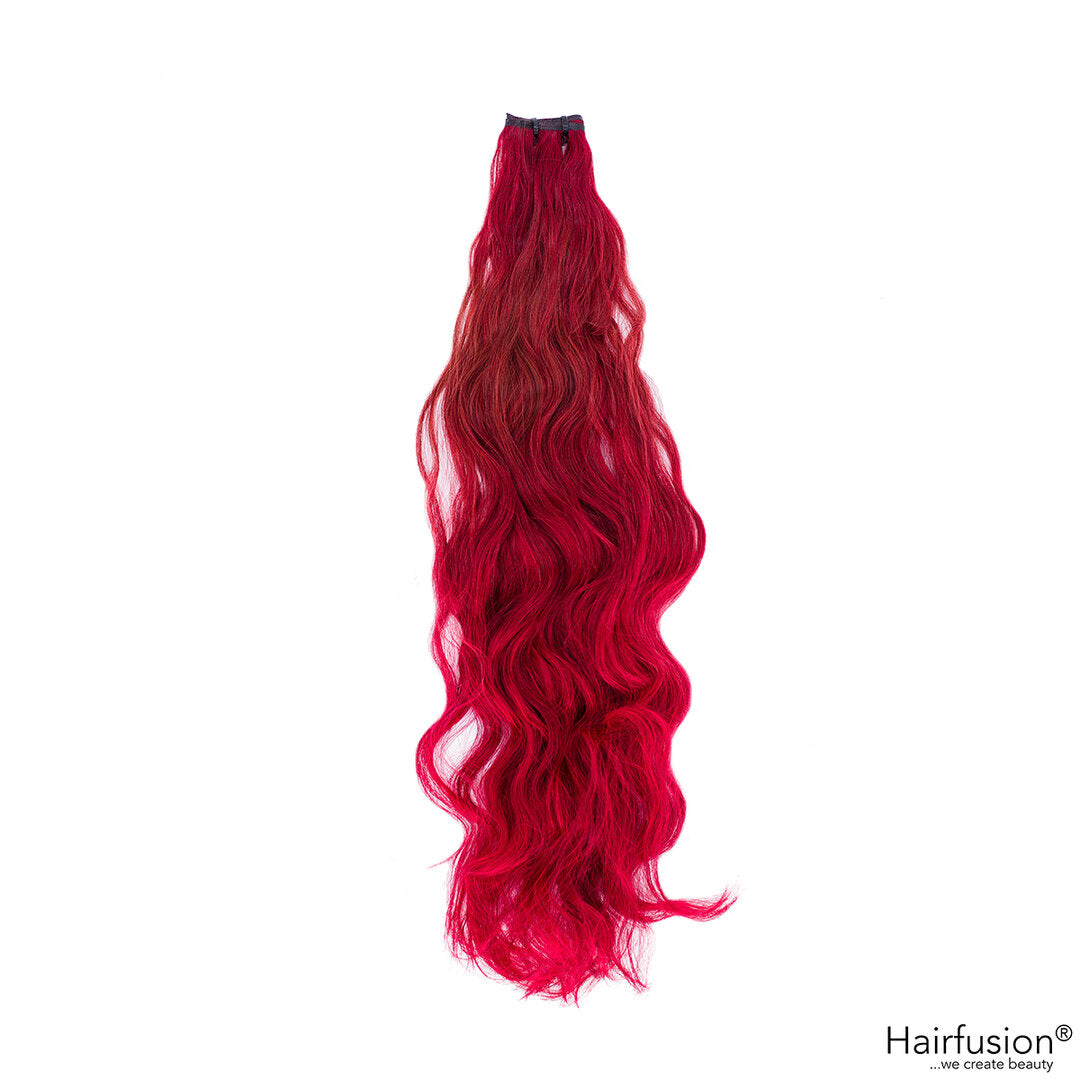 Outlet Nr. 103 – 1 Tresse Extension – dunkler Ansatz Farbe 35 – 50 cm – gelockt