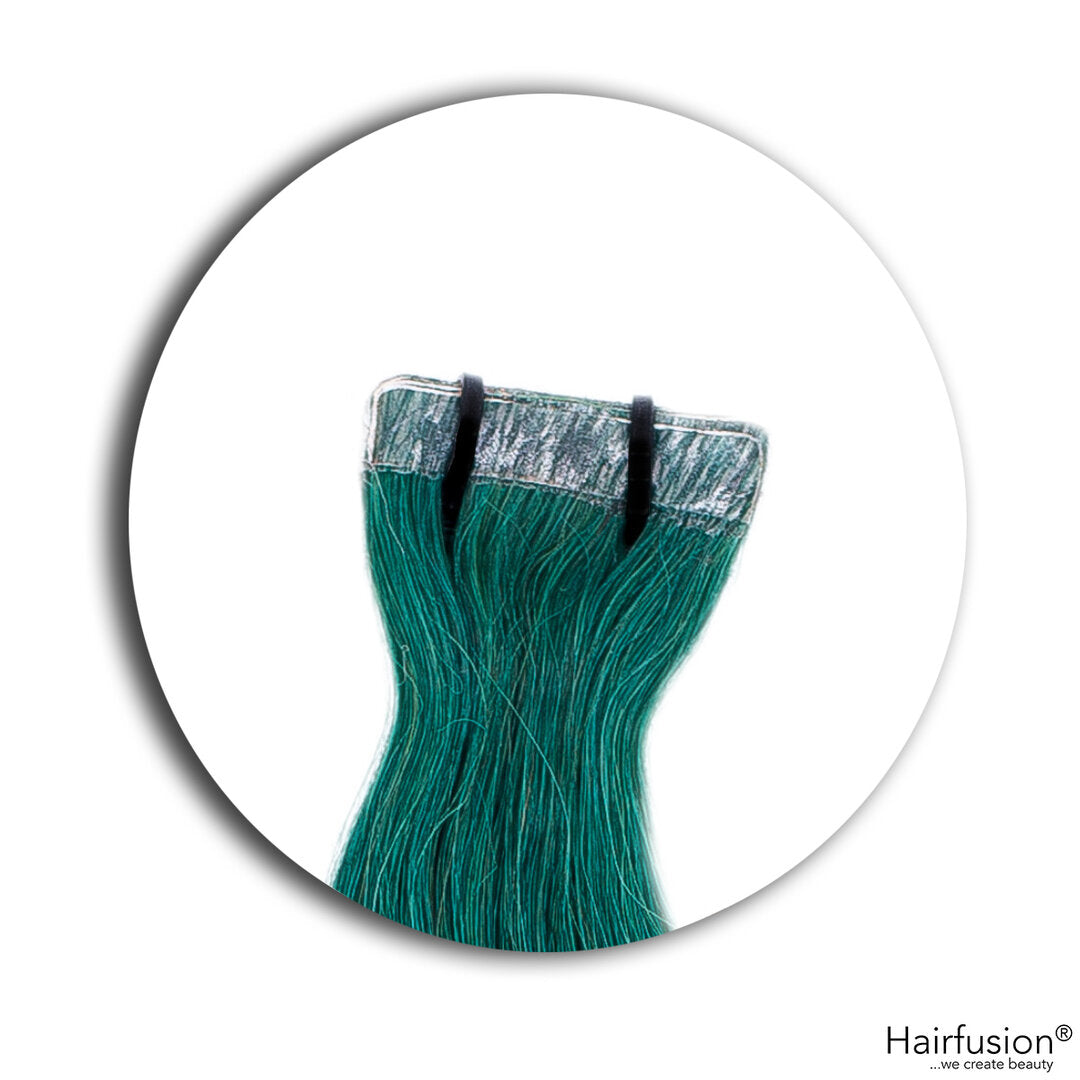 Outlet Nr. 19 – 20 Tape Extensions – Farbe Dunkelgrün – 40 cm – glatt