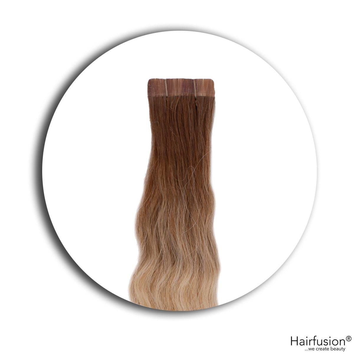 Outlet Nr. 234 – 10 Tape Extensions – Farbe 6 auf 60 – 65–70 cm – gelockt