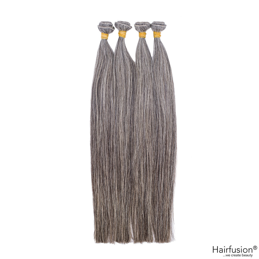 50 gr. Tresse GRAUES Rohhaar 100% naturbelassen 40-70 cm