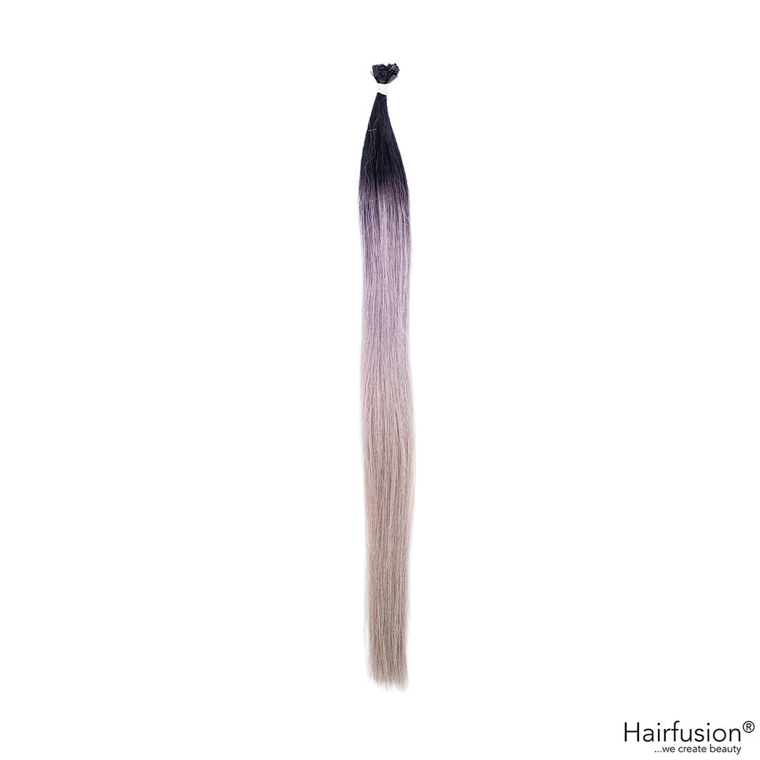 Outlet Nr. 21 – 25 Bonding Extensions – Farbe Root 1 auf Silbergrau – 50 cm – glatt