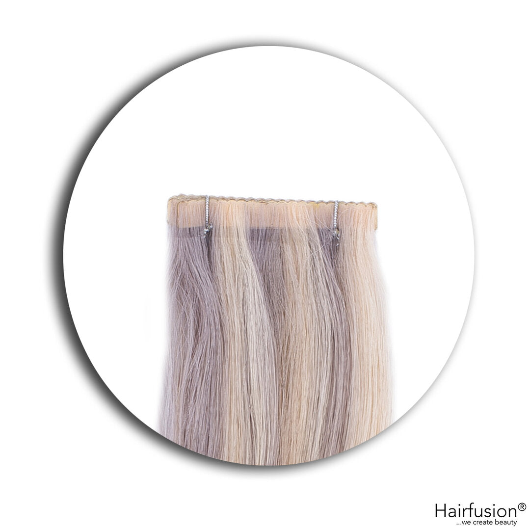 Outlet Nr. 27 – XXL Tape Extensions (7 cm breit) – Farbe gesträhnt 61/60 – 50 cm – 30 g / 10 Tapes