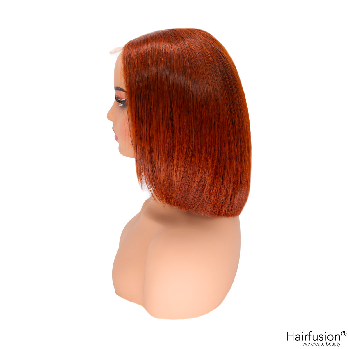 Echthaar Perücke - Amara - 25 cm - kupferfarbene  T- Part Bob Perücke