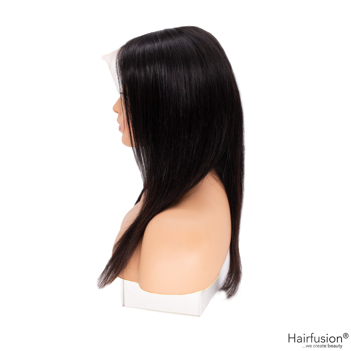 Echthaar Perücke - Celina  -40 cm - schwarzbraun  Lace Front