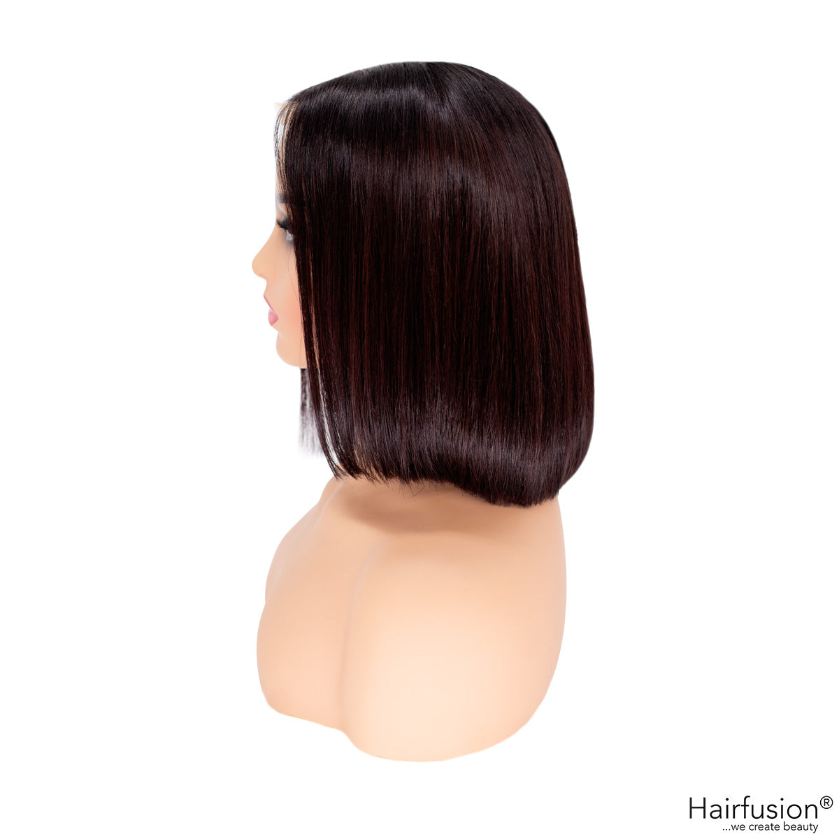 Echthaar Perücke - Mila  - 25 cm - Ruby Black - T- Part Bob Perücke