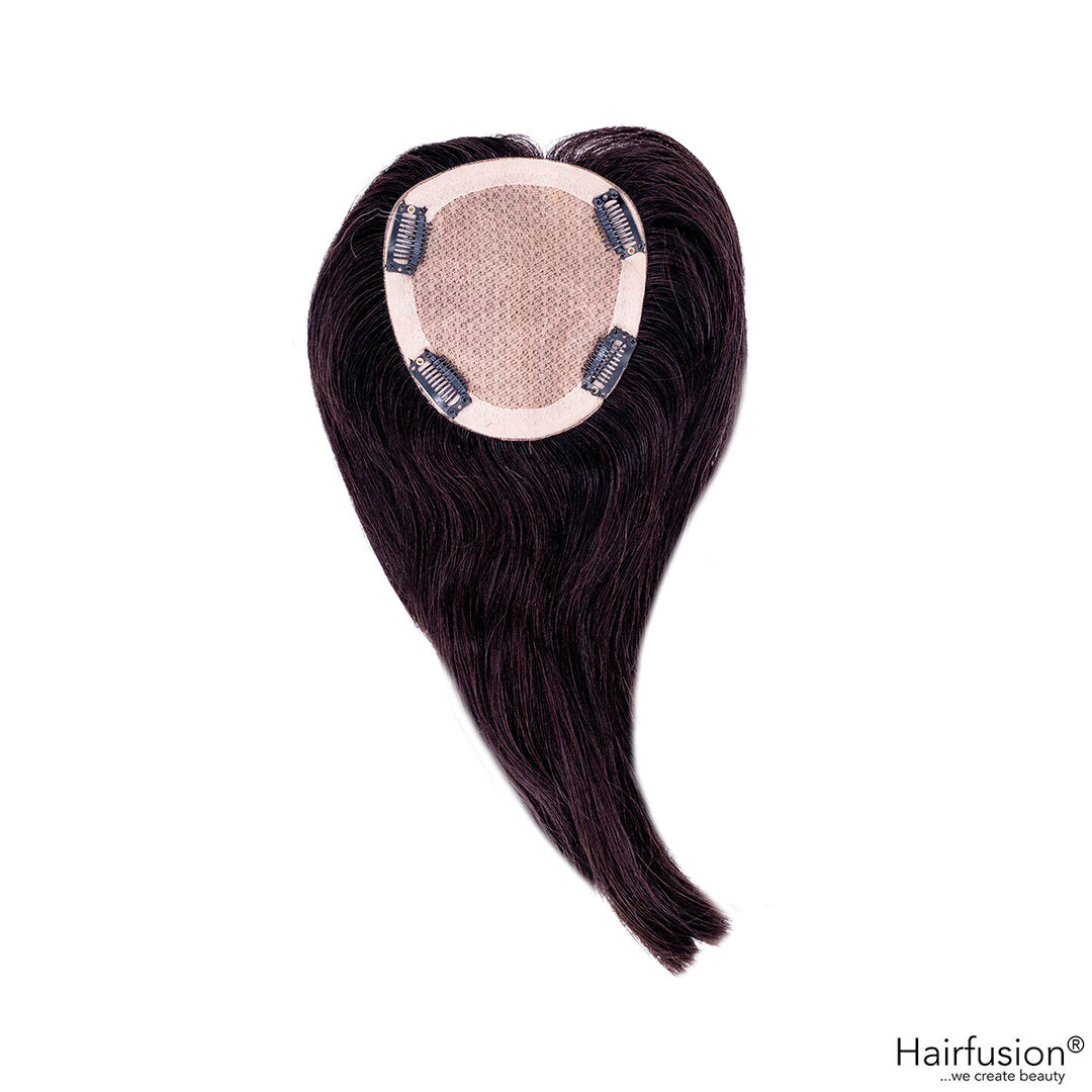 Outlet Nr. 37 – Oberkopf-Silk-Topper zum Einclippen – Farbe 1B „Off Black“ – 20 cm