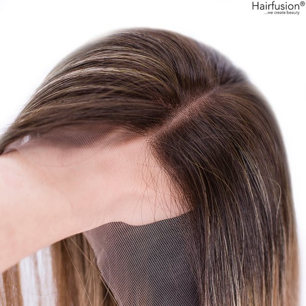 Russische Echthaar Perücke balayage braun -Russian Princess - 45 cm - Lace Front