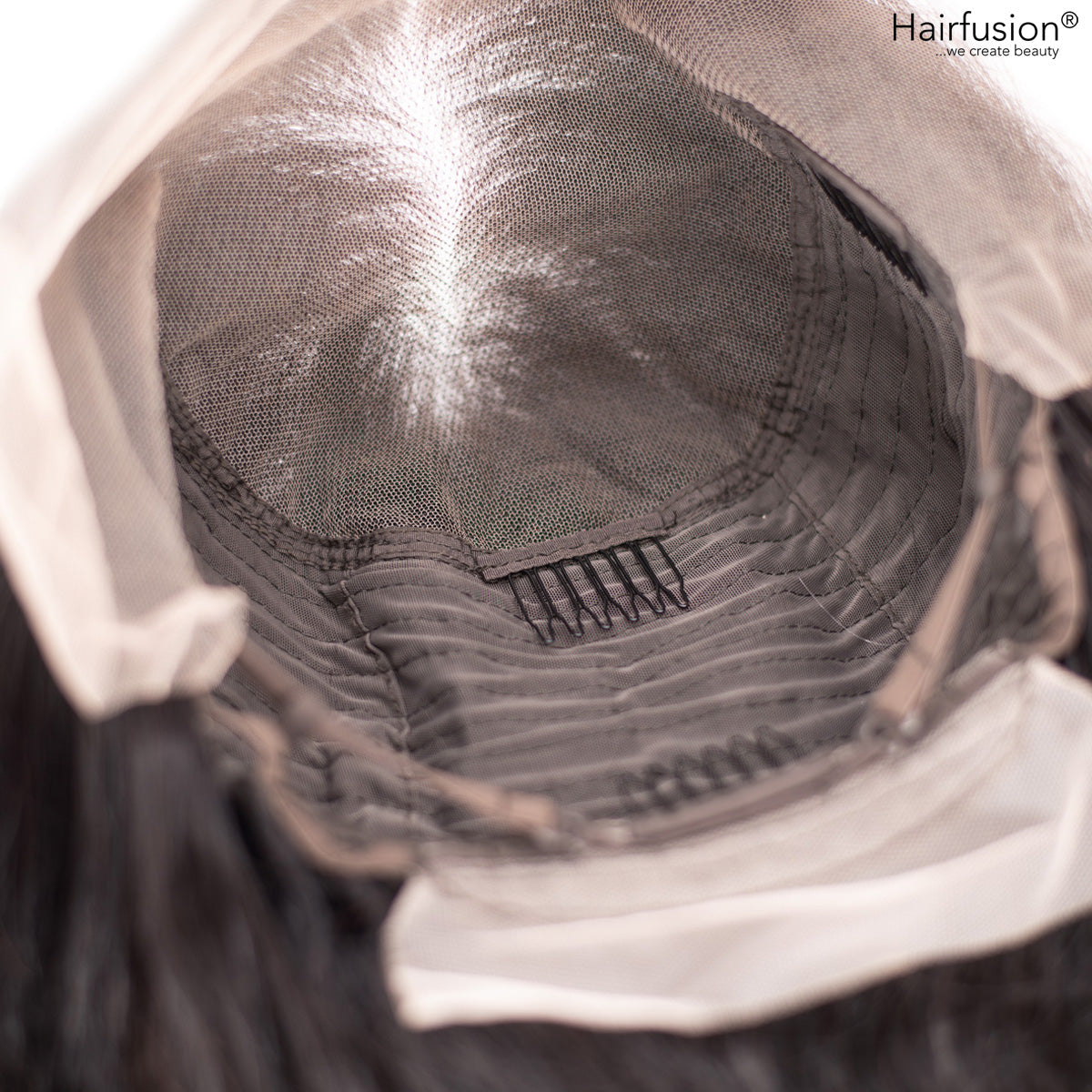 Echthaar Perücke - Celina  -40 cm - schwarzbraun  Lace Front