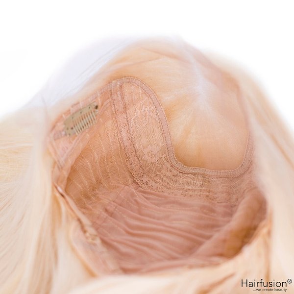 Russische Echthaar Perücke Platin blond -Moskow Barbie - 45 cm - Lace Front