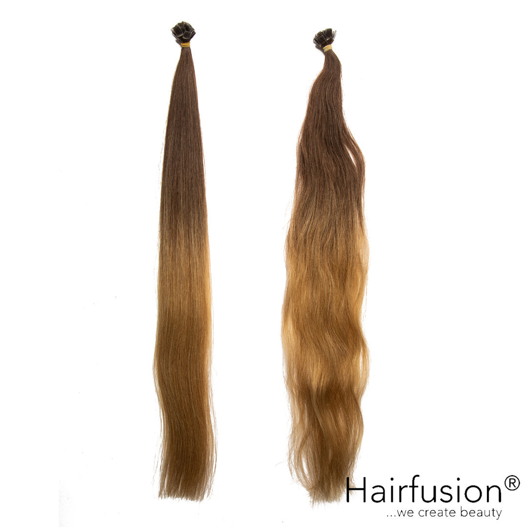 25 Stück HAIRFUSION Echthaarsträhnen mit FLACHBONDING (Wärme-/Ultraschalltechnik) OMBRE