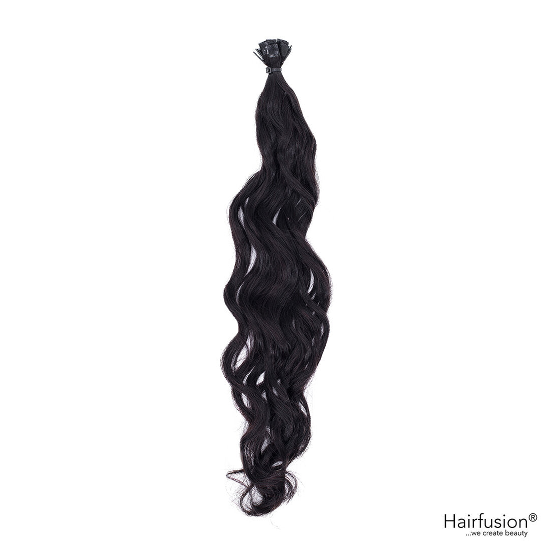 gelockte Bondingextensions - 25 Stück Flachbonding Echthaar 40-70 cm