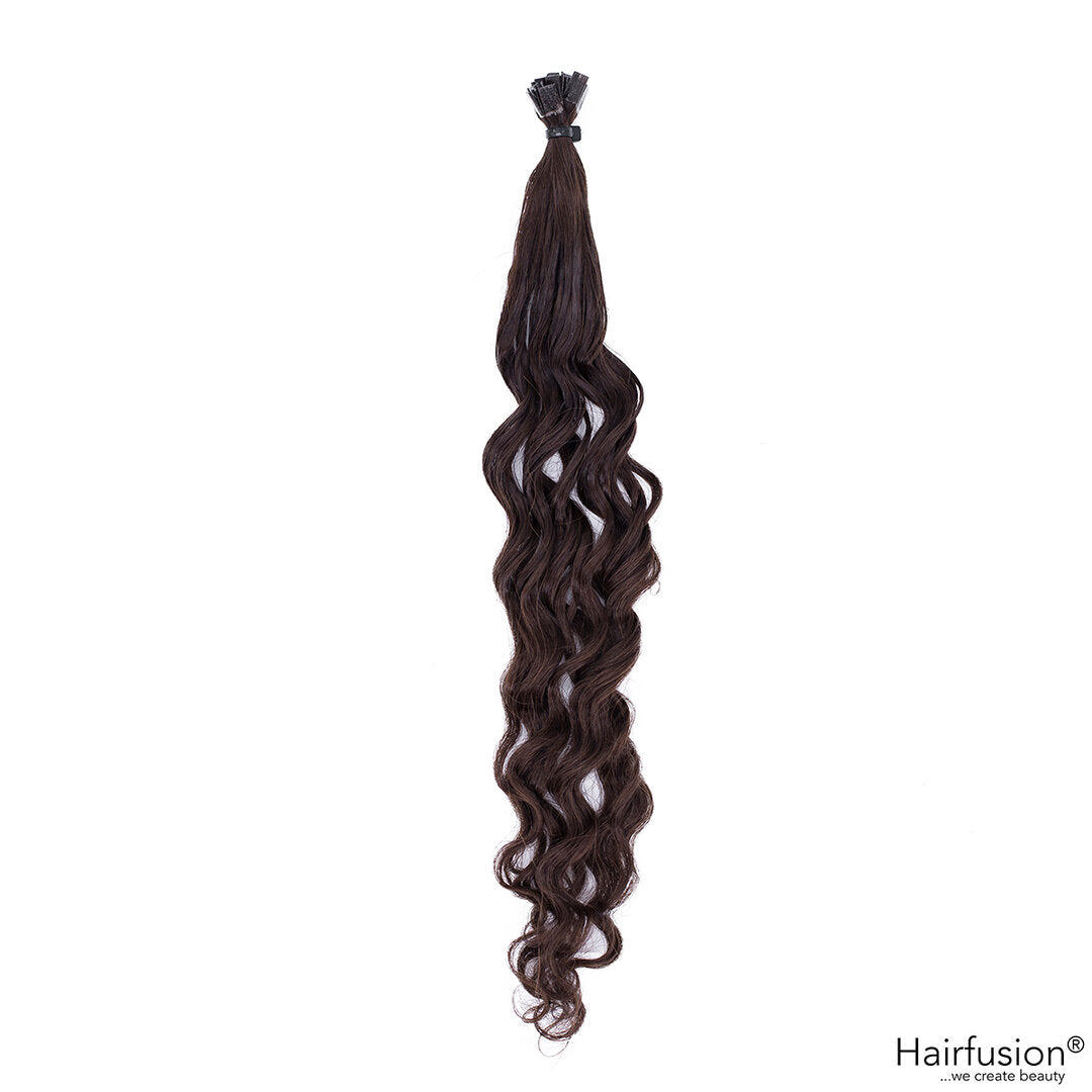 gelockte Bondingextensions - 25 Stück Flachbonding Echthaar 40-70 cm