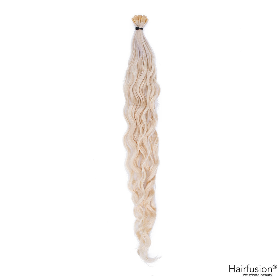 gelockte Bondingextensions - 25 Stück Flachbonding Echthaar 40-70 cm
