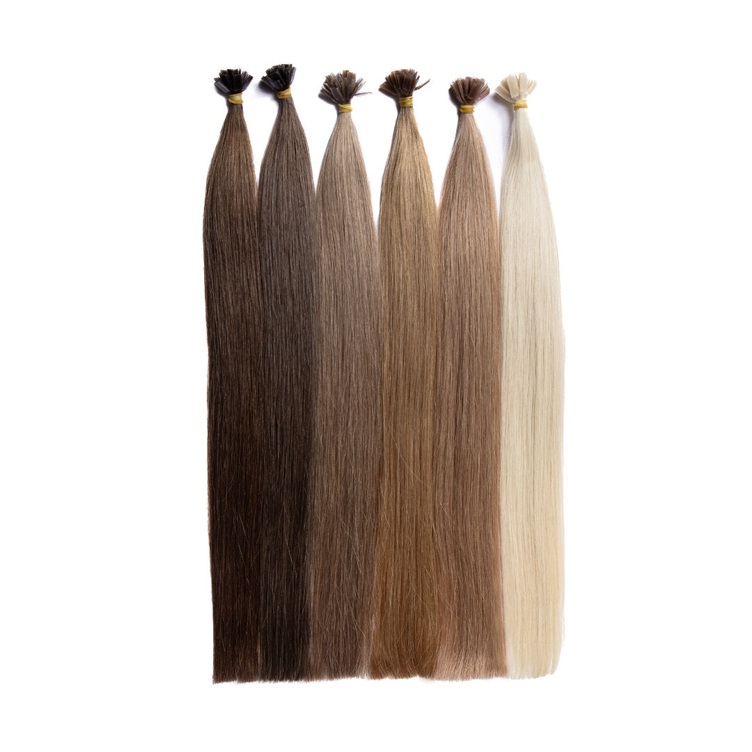 Bonding Extensions - 25 Stück (Flachbonding-Wärme-/Ultraschall) NATURAL ASHY Echthaar 30-70 cm