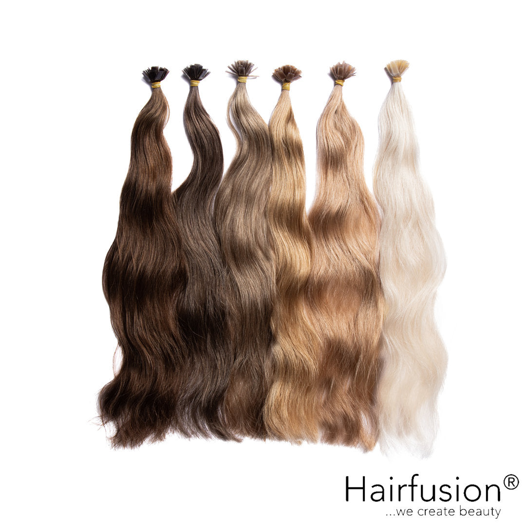 Bonding Extensions - 25 Stück (Flachbonding-Wärme-/Ultraschall) NATURAL ASHY Echthaar 30-70 cm