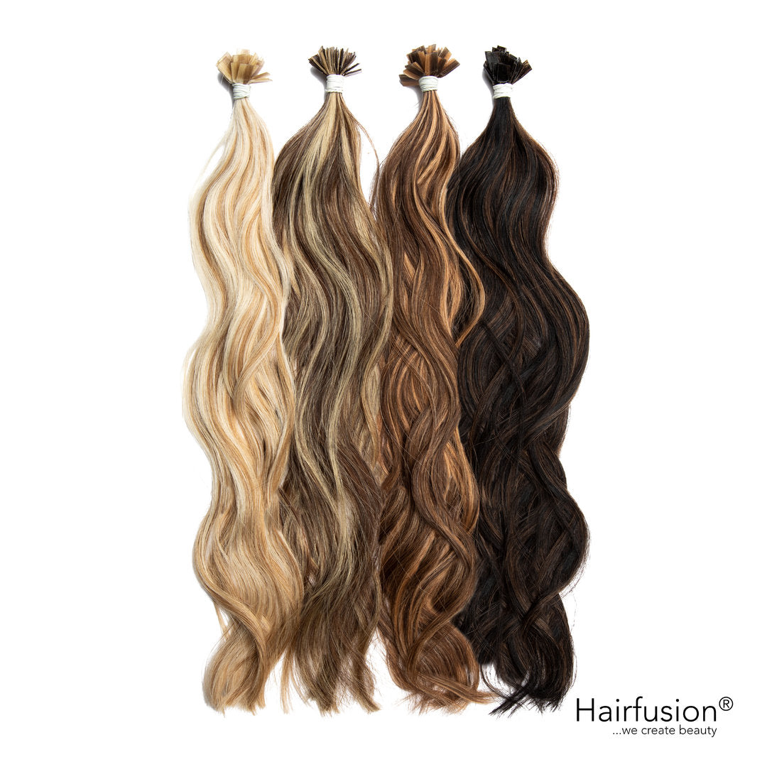 Bonding Extensions - 25 Stück (Flachbonding - Wärme-/Ultraschall) GESTRÄHNT Echthaar 30-70 cm