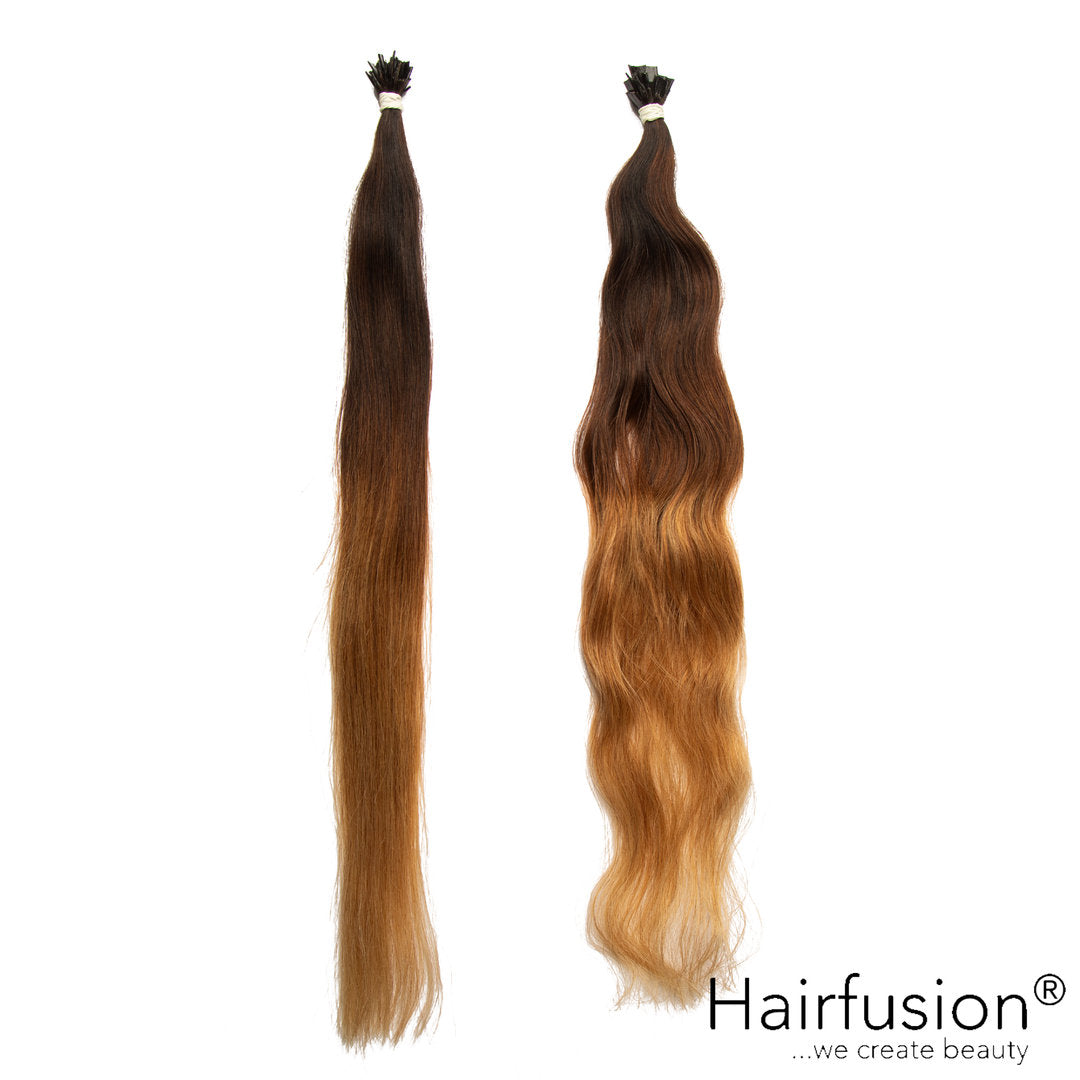 25 Stück HAIRFUSION Echthaarsträhnen mit FLACHBONDING (Wärme-/Ultraschalltechnik) OMBRE