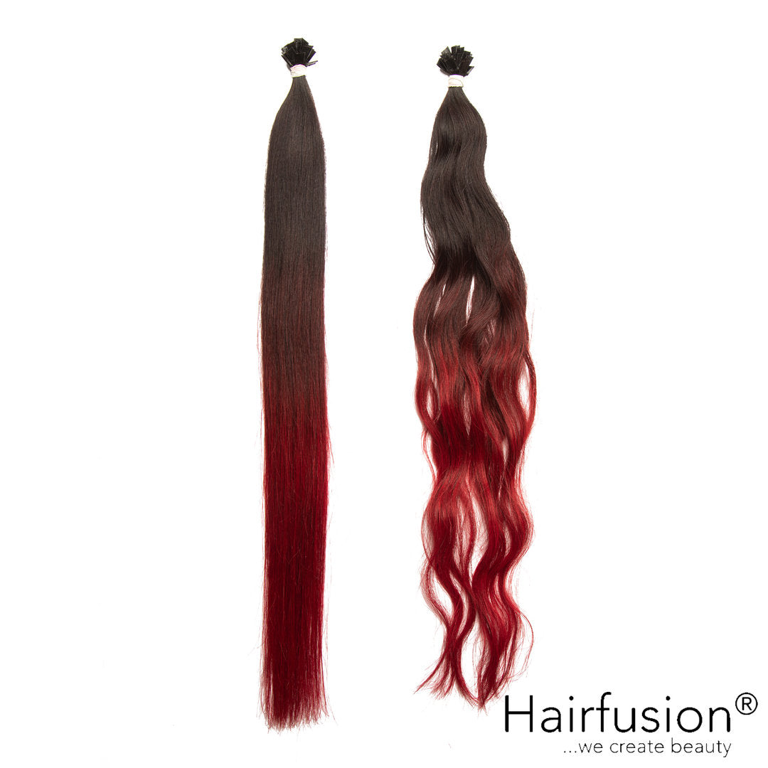 25 Stück HAIRFUSION Echthaarsträhnen mit FLACHBONDING (Wärme-/Ultraschalltechnik) OMBRE