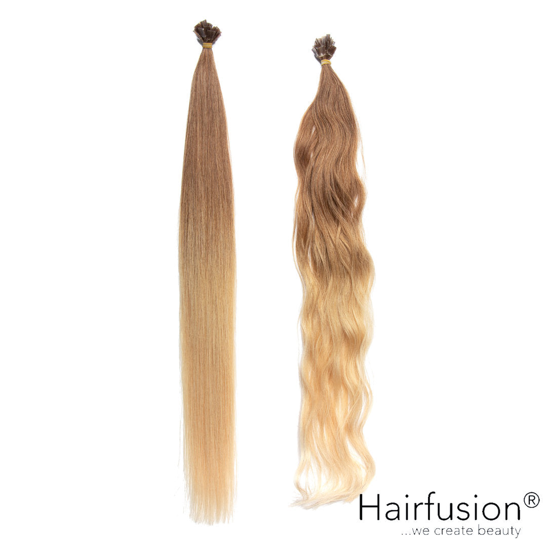 25 Stück HAIRFUSION Echthaarsträhnen mit FLACHBONDING (Wärme-/Ultraschalltechnik) OMBRE