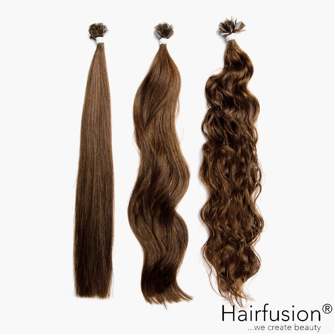 25 Stück HAIRFUSION Echthaar Strähnen mit KERATIN BONDING (Wärme-/Ultraschall) einfarbig