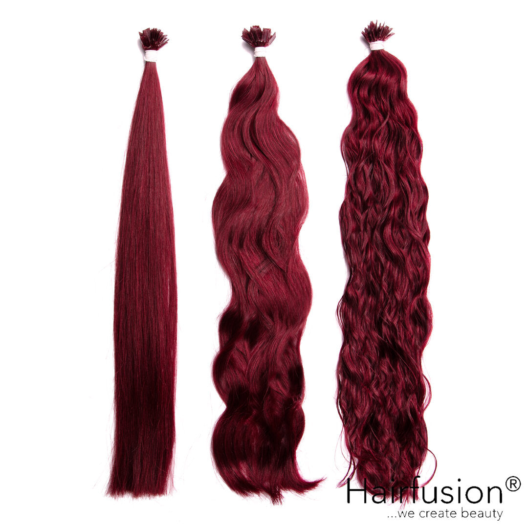 25 Stück HAIRFUSION Echthaar Strähnen mit KERATIN BONDING (Wärme-/Ultraschall) einfarbig