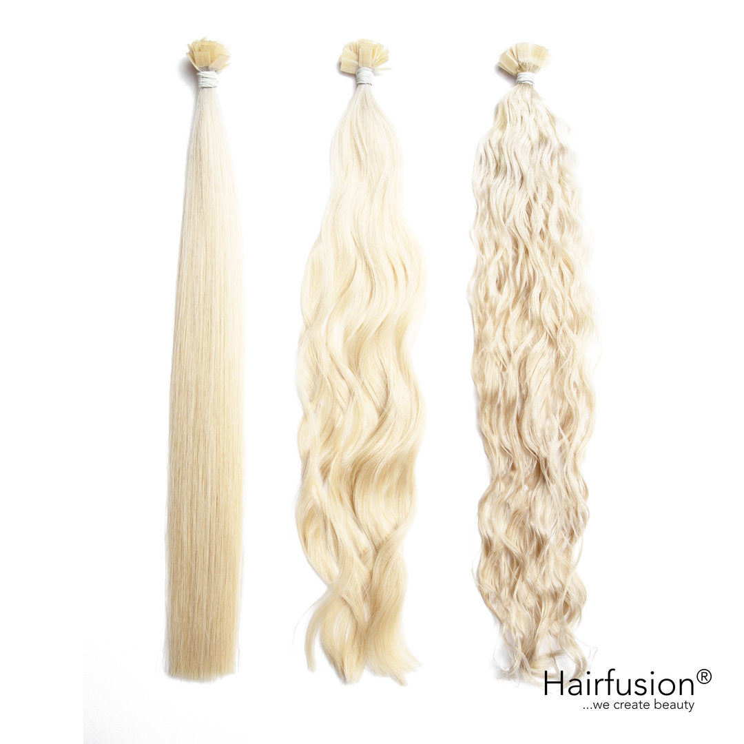 25 Stück HAIRFUSION Echthaar Strähnen mit KERATIN BONDING (Wärme-/Ultraschall) einfarbig