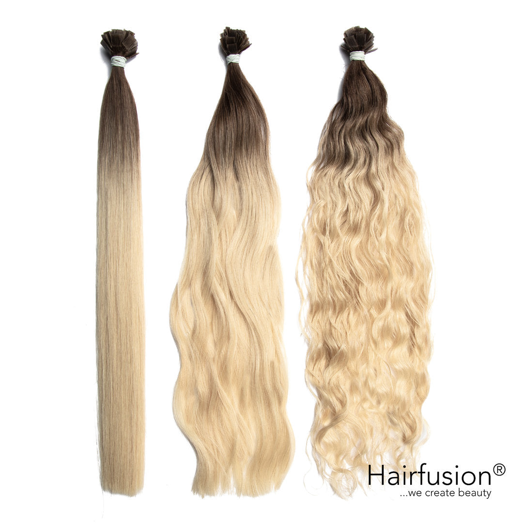 25 Stück HAIRFUSION Echthaarsträhnen mit FLACHBONDING (Wärme-/Ultraschalltechnik) ROOT