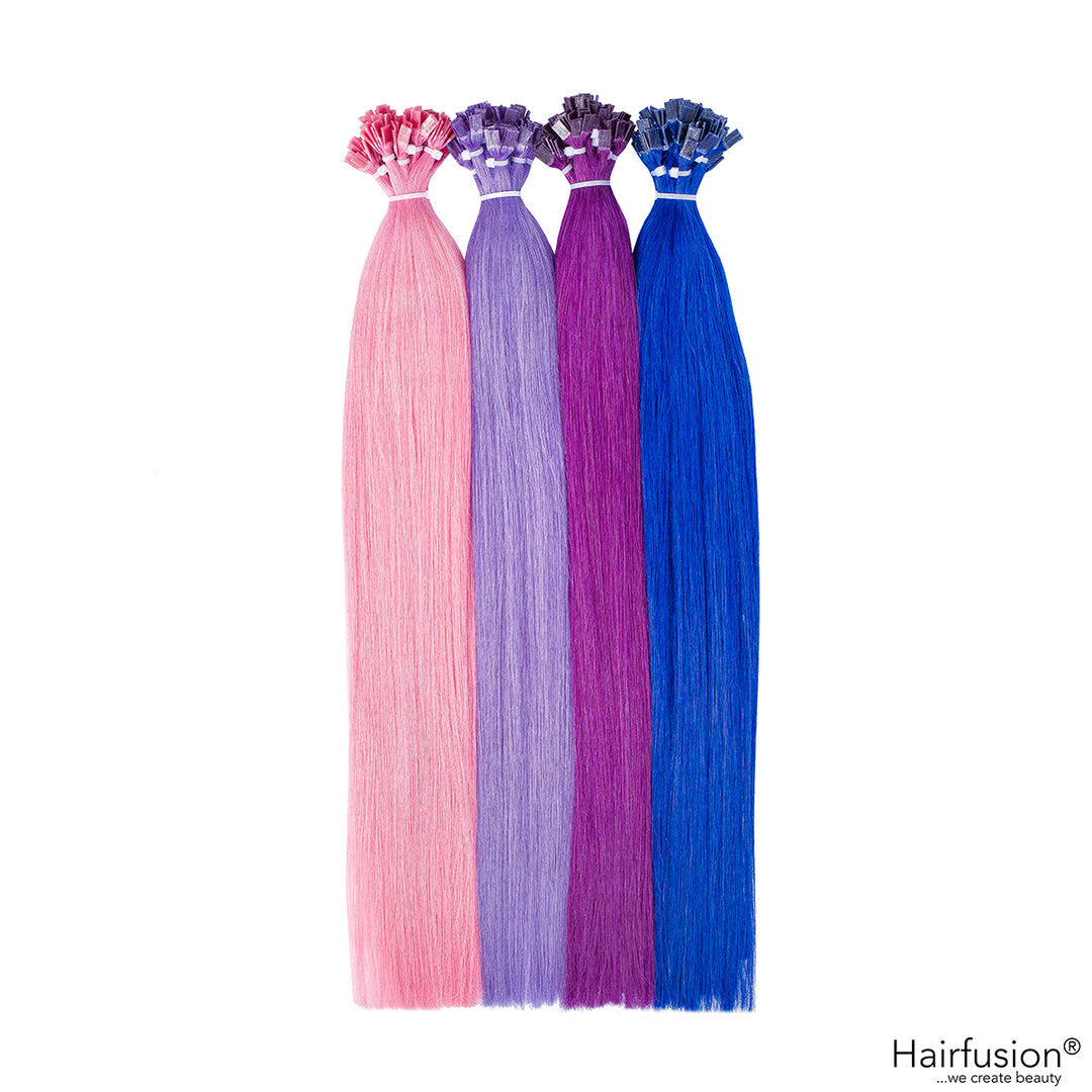 Bunte Bonding Extensions - 10 Stück (Flachbonding)  Color Crush Collection Echthaar 50 cm