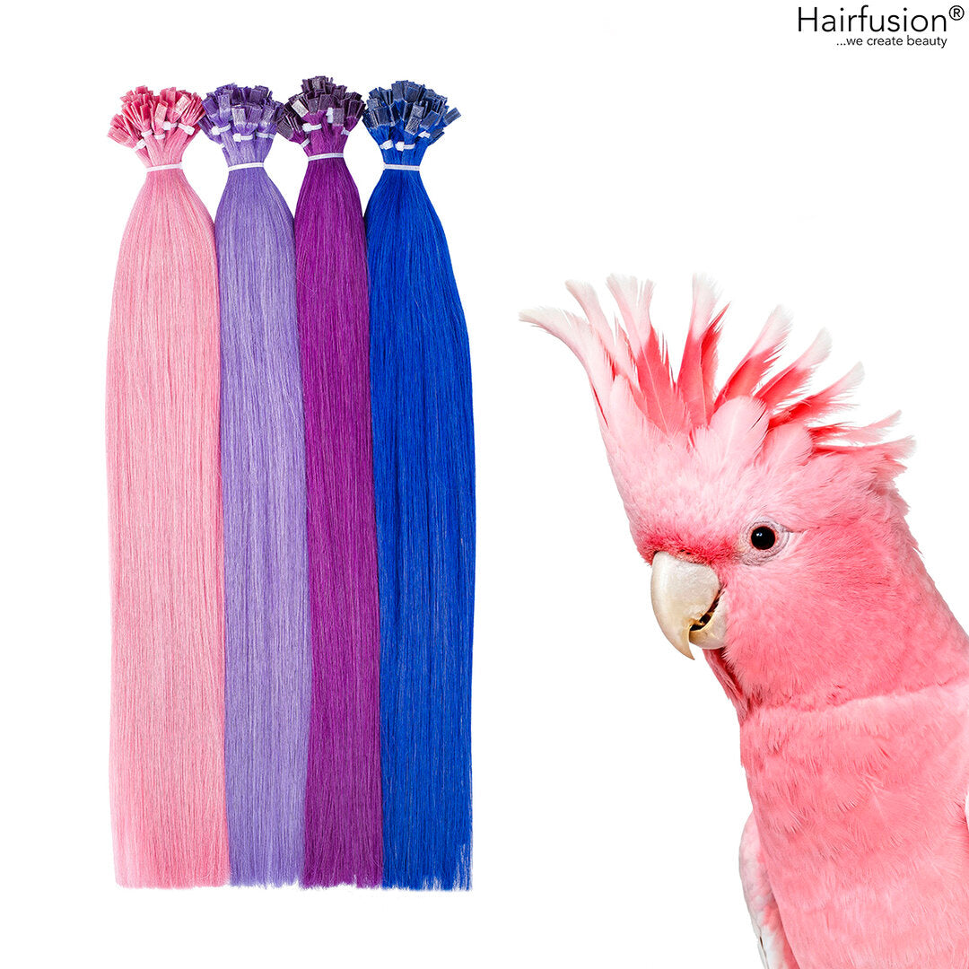 Bunte Bonding Extensions - 10 Stück (Flachbonding)  Color Crush Collection Echthaar 50 cm