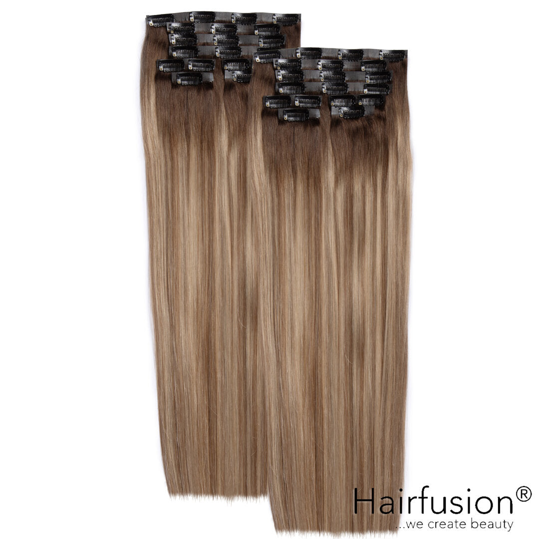 Clip-In Extensions XXXL-Volumen SET Haarverlängerung -  260 g - 16 Teile - 50 cm