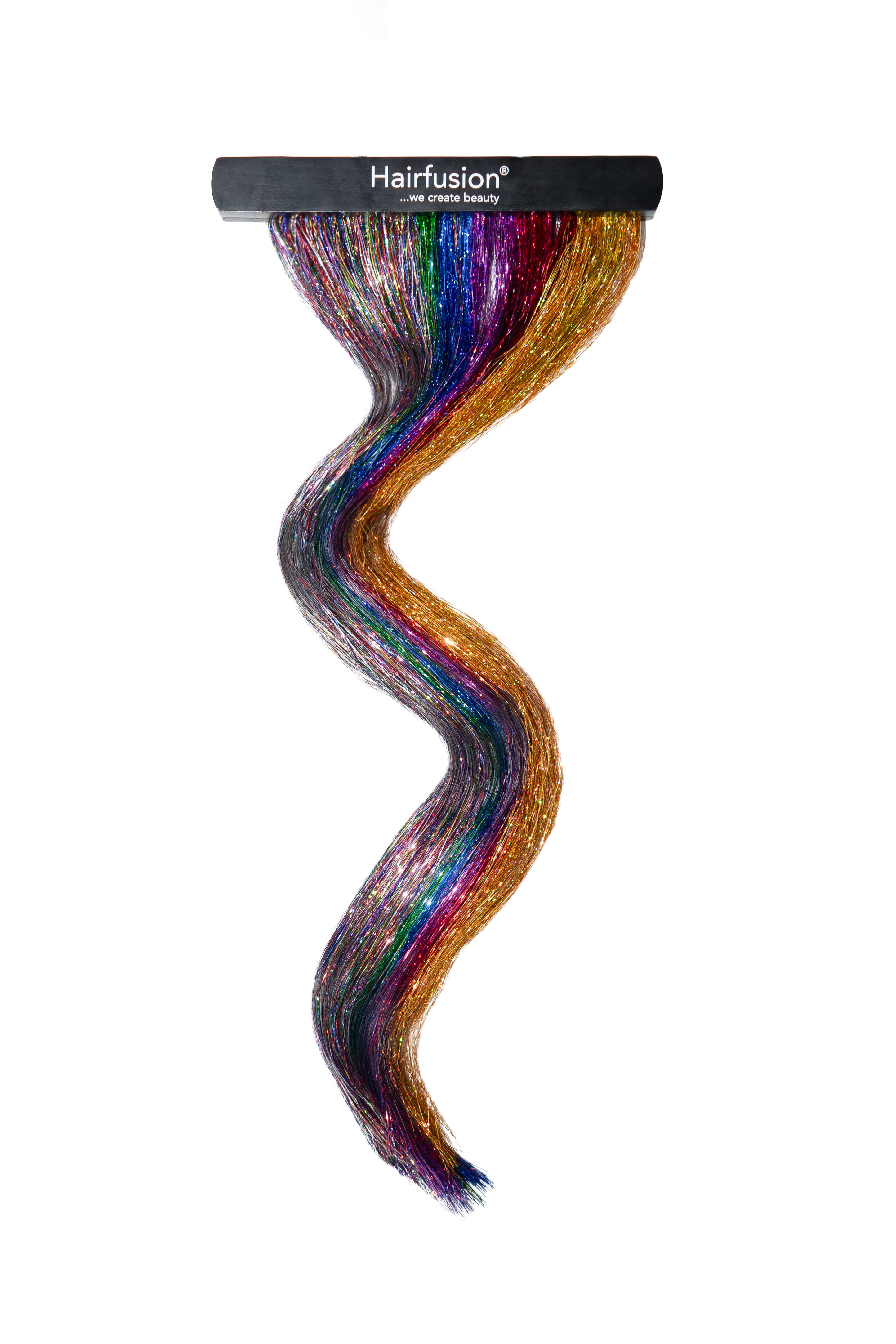 Haarlametta Extensions 50 cm – 5 Strähnen Glitzer mit Microring, hitzebeständig