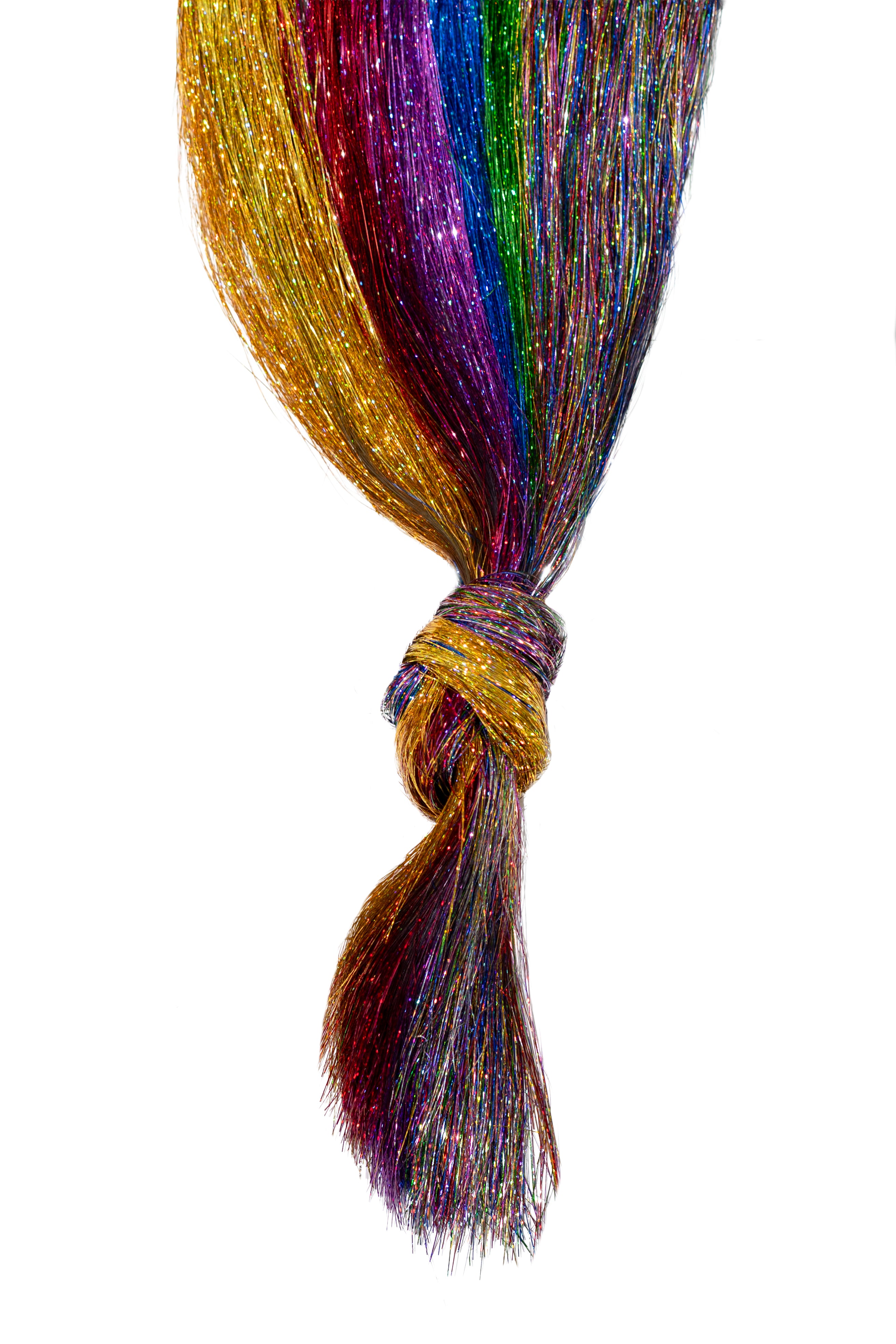Haarlametta Extensions 50 cm – 5 Strähnen Glitzer mit Microring, hitzebeständig