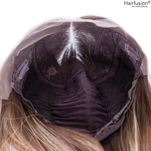 Russische Echthaar Perücke balayage hellbraun -Russian Rhapsody - 45 cm - Lace Front