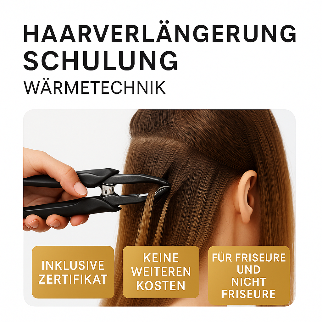 Haarverlängerung Schulung Wärmetechnik mit Zertifikat