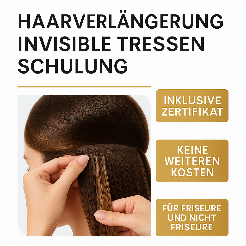 Haarverlängerung Schulung Invisible Tressentechnik mit Zertifikat