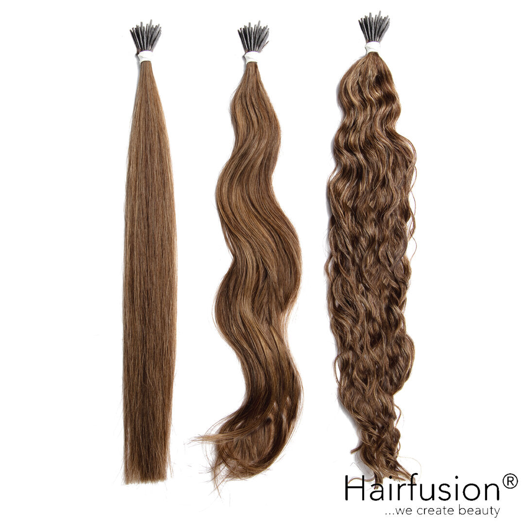 25 Stück HAIRFUSION Echthaarsträhnen mit RUNDBONDING (Microringtechnik) EINFARBIG