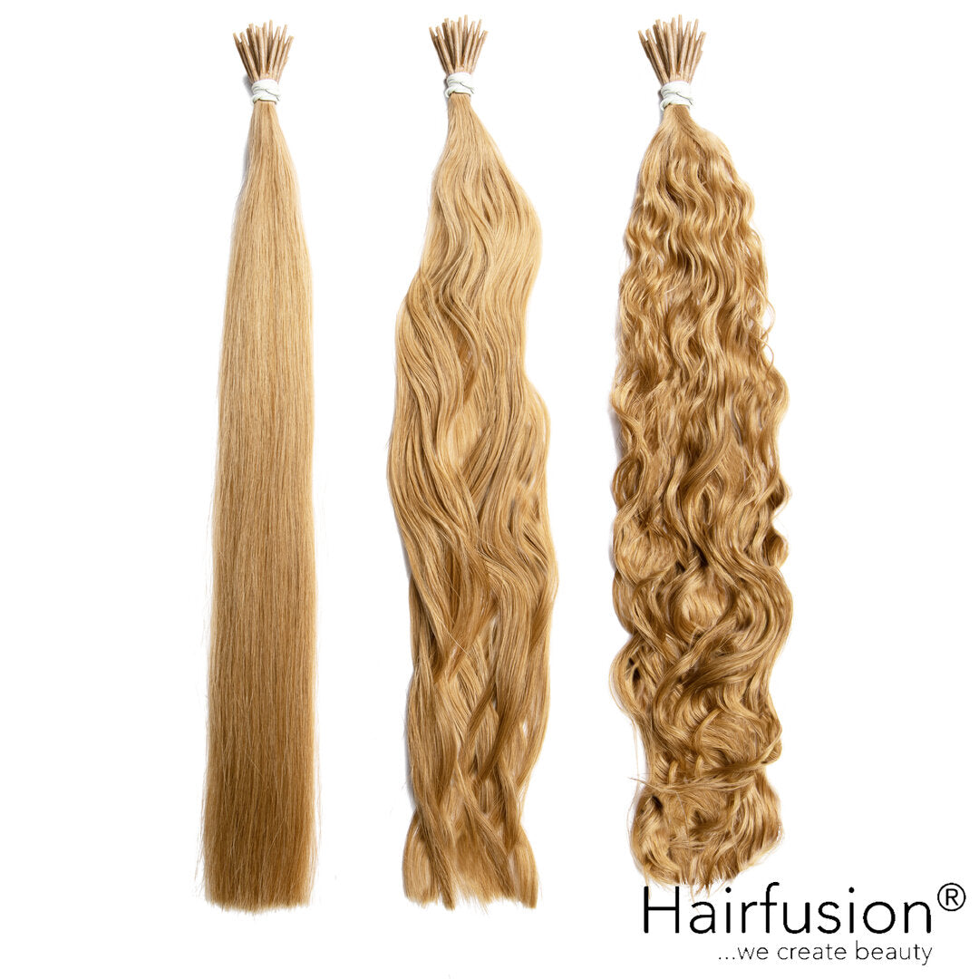 25 Stück HAIRFUSION Echthaar Strähnen mit RUND BONDINGS (Microrings) EINFARBIG