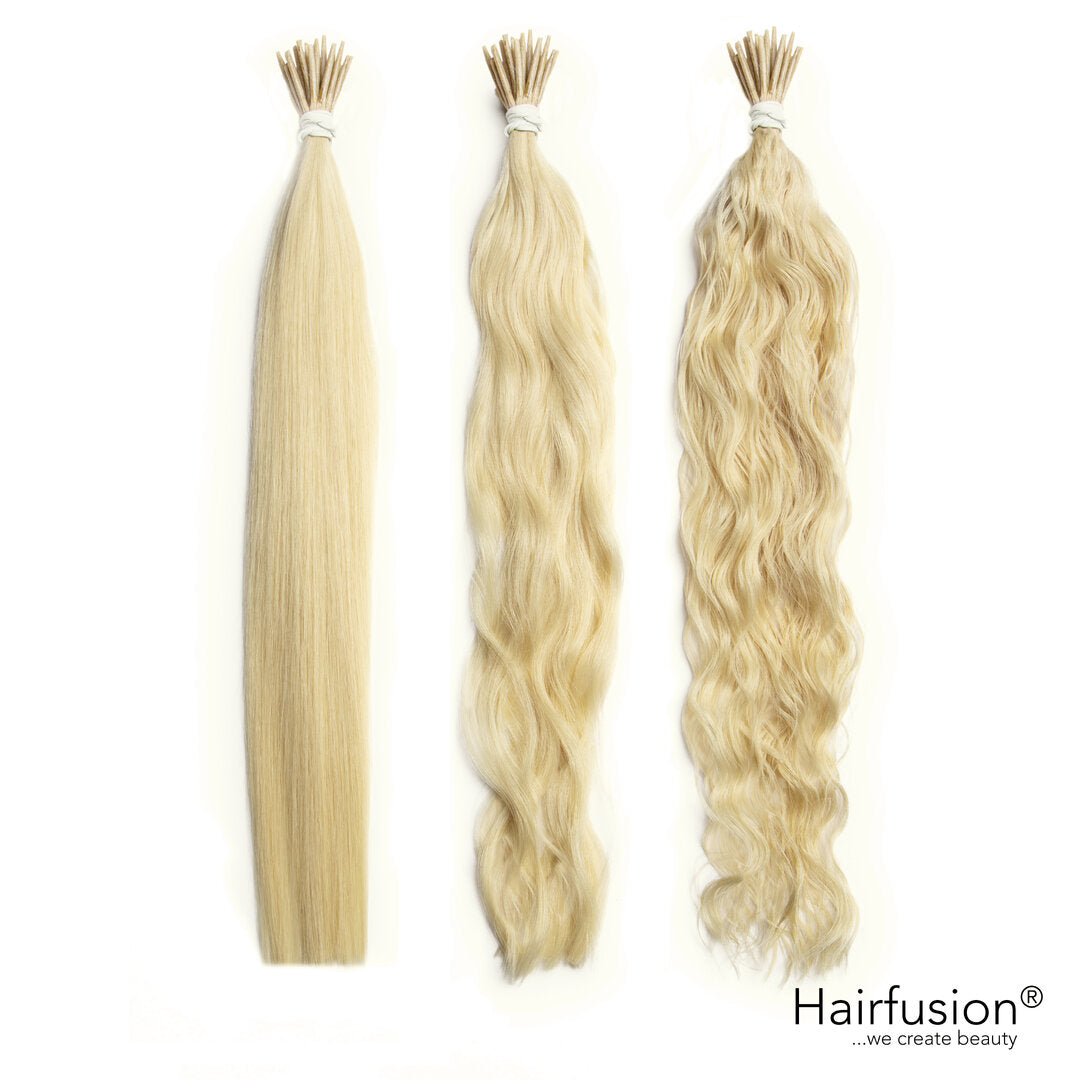 25 Stück HAIRFUSION Echthaar Strähnen mit RUND BONDINGS (Microrings) EINFARBIG