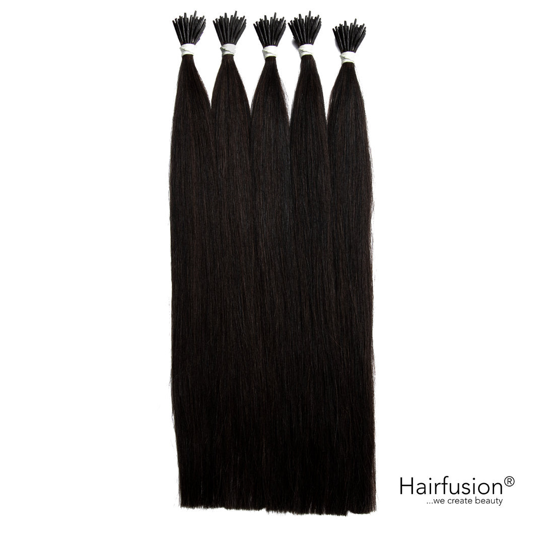 Microring Extensions - Stück 25 (Rundbonding) ROHHAAR Farbe schwarzbraun von HAIRFUSION