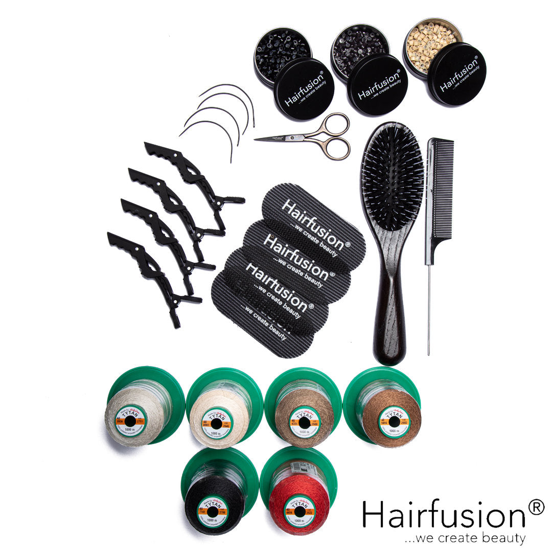 Tressen mit Microringen STARTER-SET von HAIRFUSION