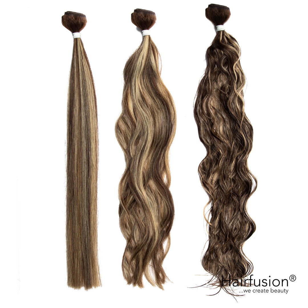 50 gr.  HAIRFUSION Echthaar INVISIBLE/GENIUS Tresse GESTRÄHNTE FARBEN