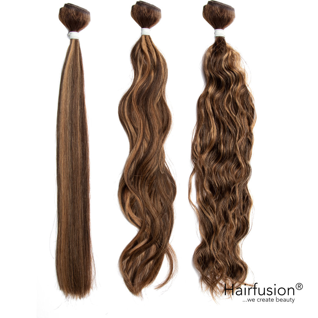 50 gr.  HAIRFUSION Echthaar INVISIBLE/GENIUS Tresse GESTRÄHNTE FARBEN