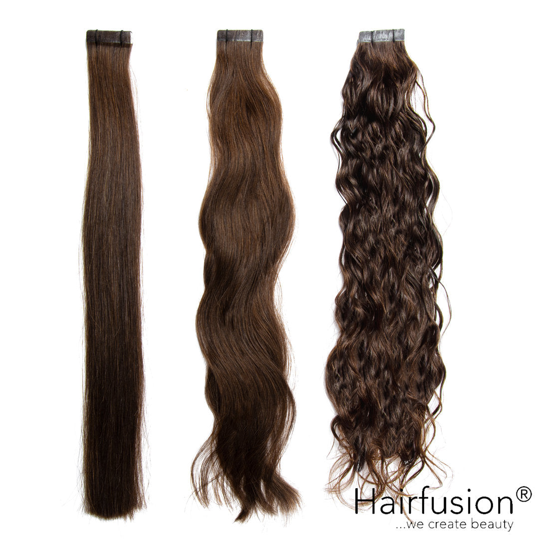 Tape Extensions - 10 Stück EINFARBIG Echthaar von HAIRFUSION
