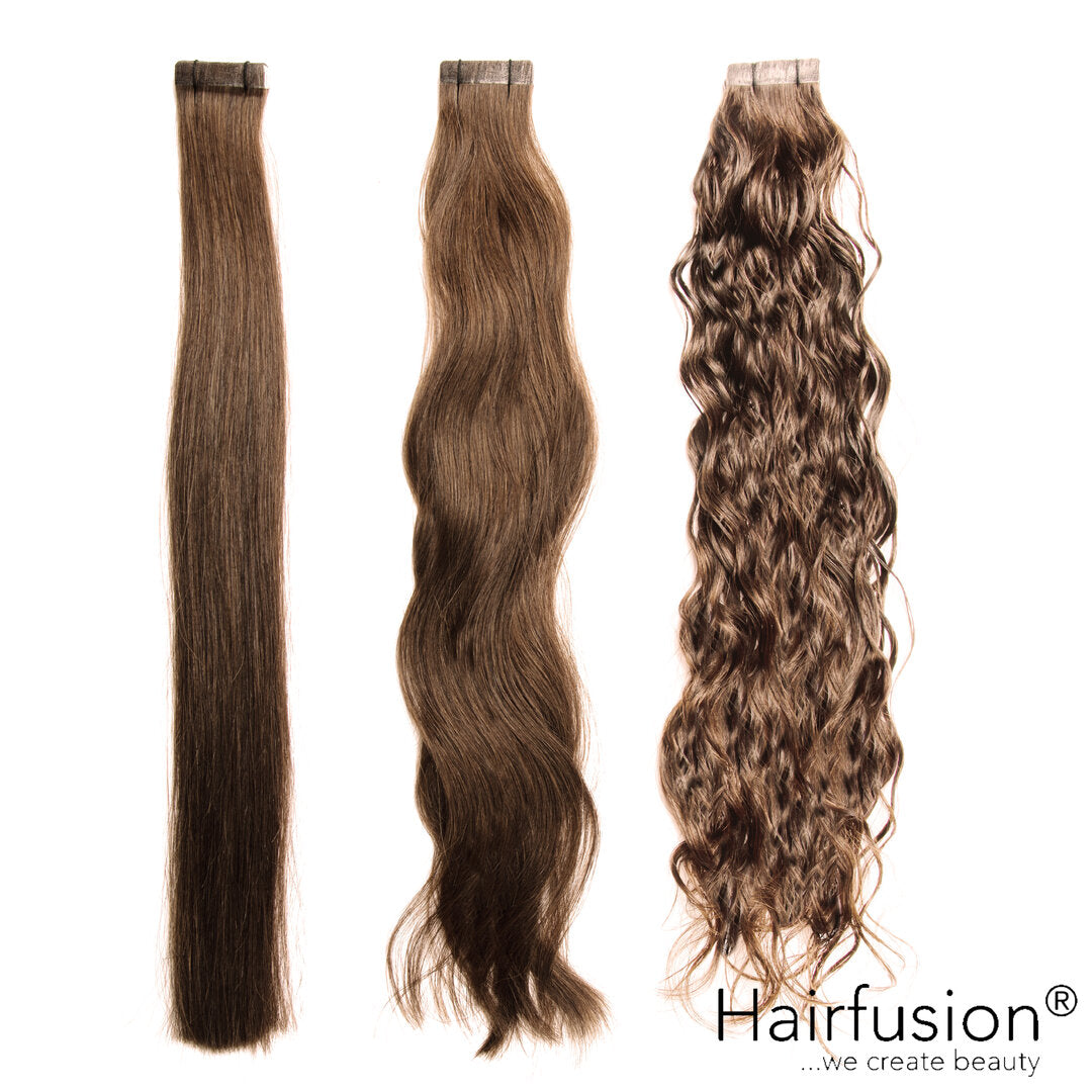 Tape Extensions - 10 Stück NATURAL ASHY Echthaar von HAIRFUSION