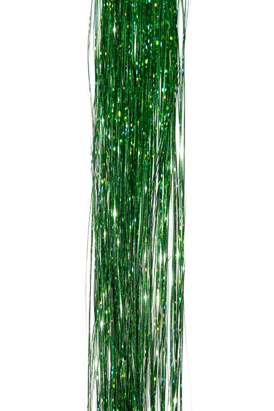Haarlametta Extensions 50 cm – 5 Strähnen Glitzer mit Microring, hitzebeständig