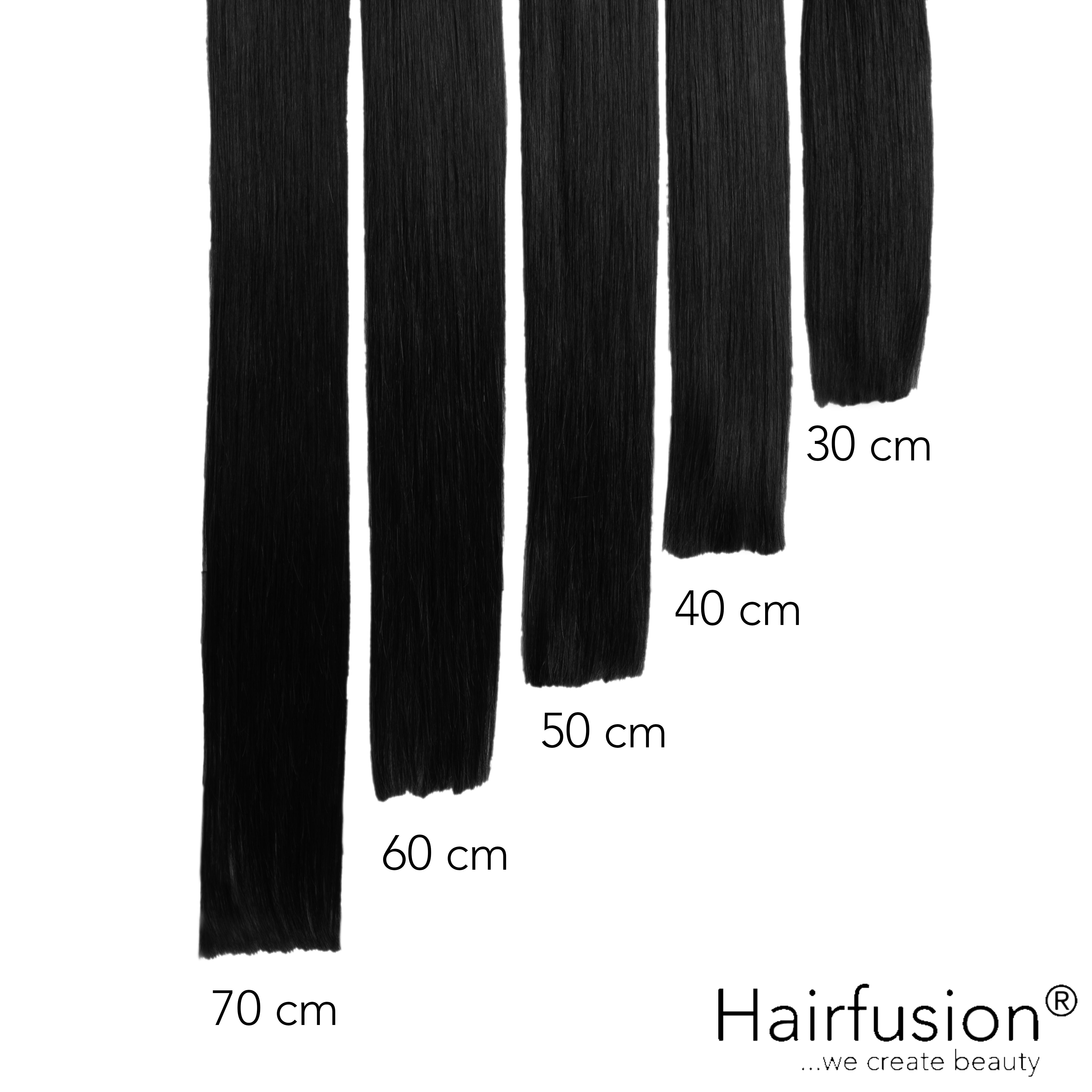 Bonding Extensions 25 Stück (Flachbonding - Wärme-/Ultraschall) ROHHAAR schwarzbraun 30-70 cm