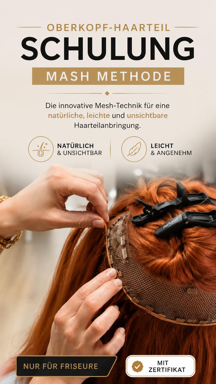 Mesh Haarverdichtung Schulung – Neueste Haarintegrations-Methode aus den USA