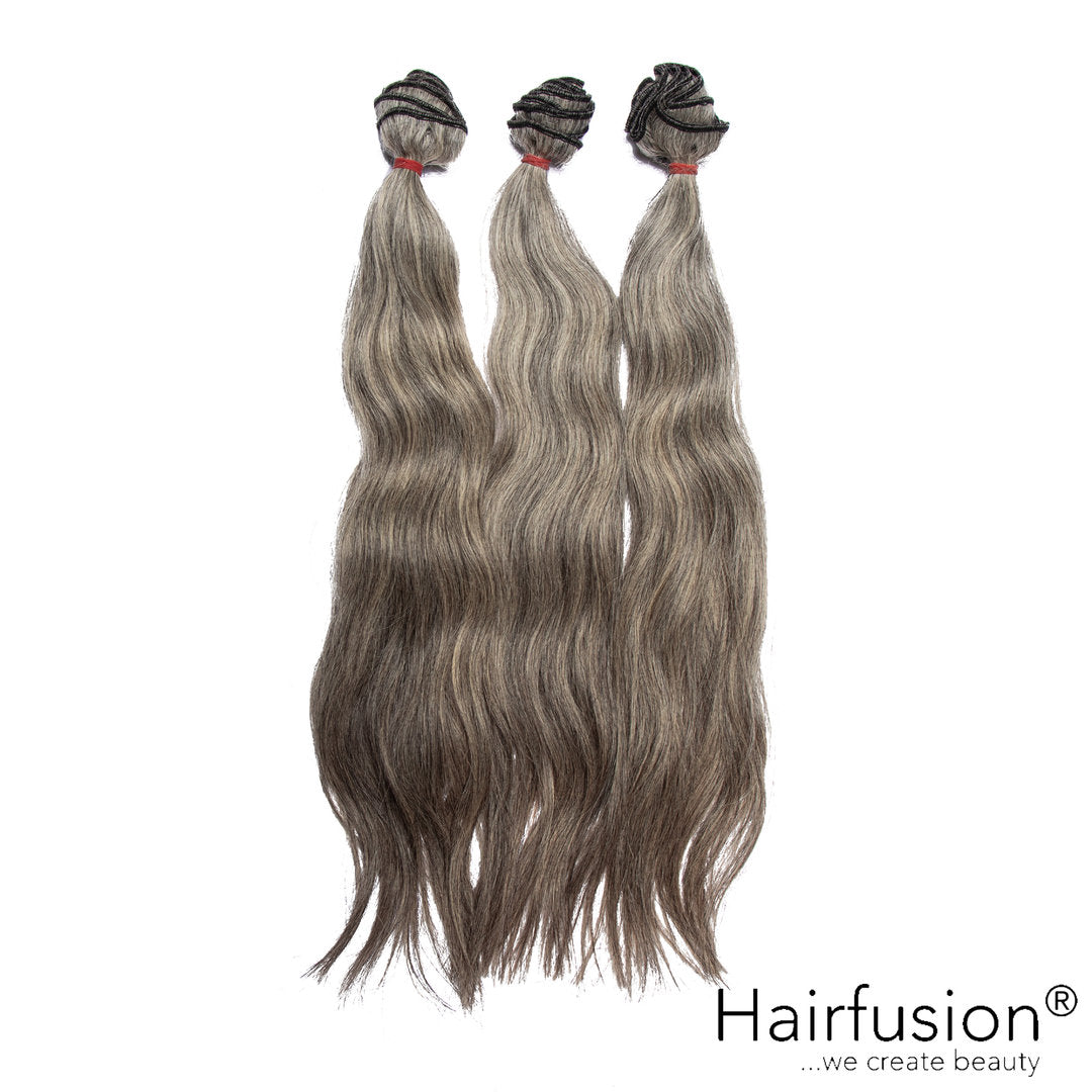 50 gr. Tresse GRAUES Rohhaar 100% naturbelassen 40-70 cm