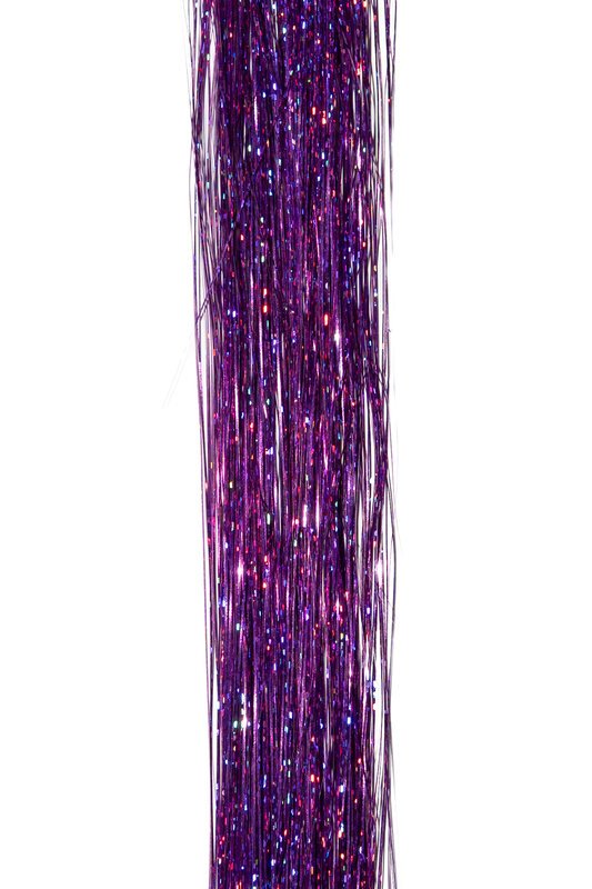 Haarlametta Extensions 50 cm – 5 Strähnen Glitzer mit Microring, hitzebeständig