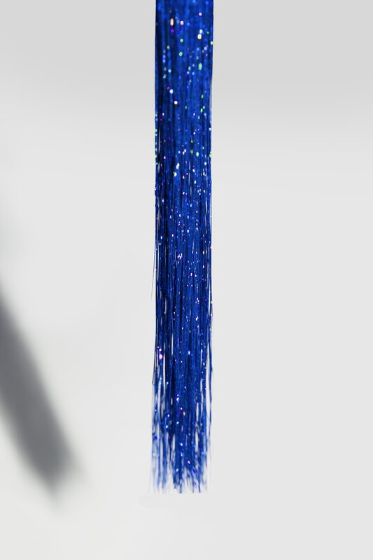 Haarlametta Extensions 50 cm – 5 Strähnen Glitzer mit Microring, hitzebeständig
